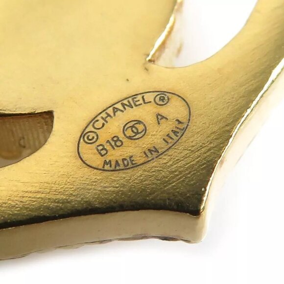 Auth CHANEL CC Logo Anchor Motif Pierce Earrings Gold Metal - e59844i - Picture 7 of 8